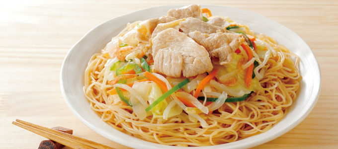 １／３日分野菜と豚肉のビーフン